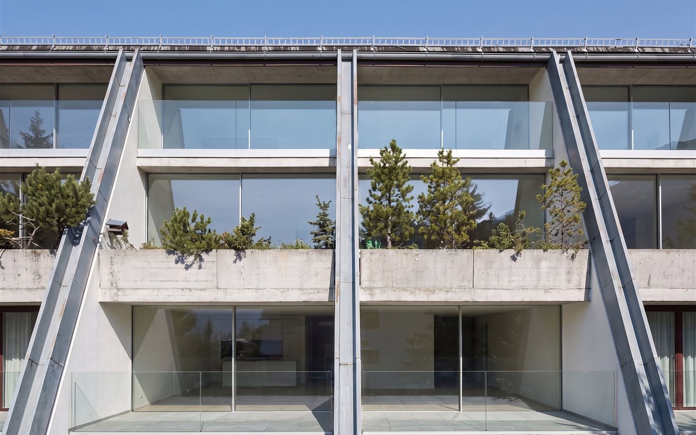 Nach der Modernisierung: rahmenlose Glasfront und Glasbrüstung (swissFineLine)