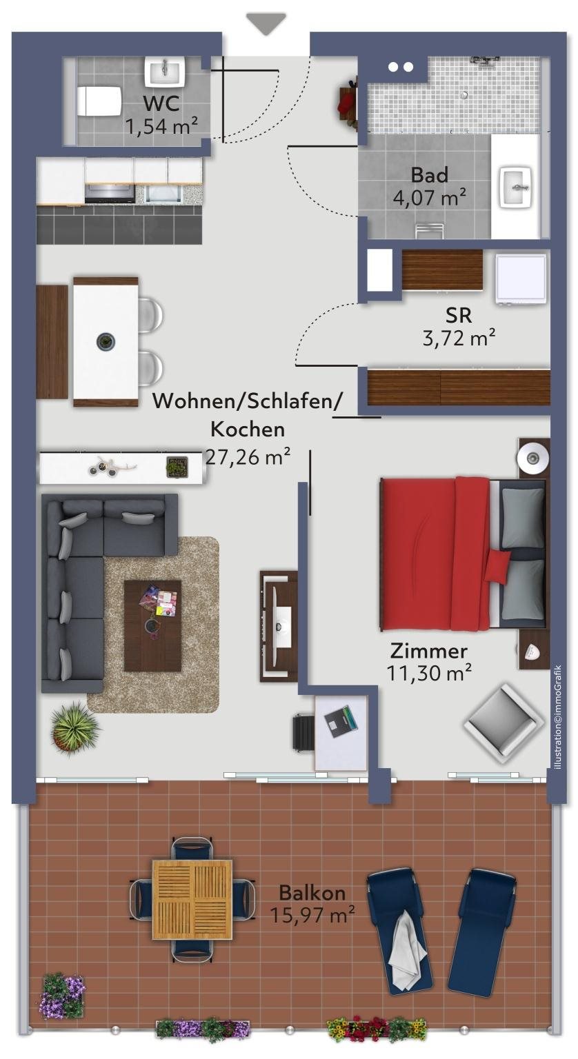 Grundriss der neuen Apartments